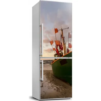 Fototapeta Samolepící Samolepka na ledničku s rybářským člunem