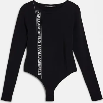 Dámský svetr SVETR KARL LAGERFELD LOGO KNIT BODY BLACK/WHITE