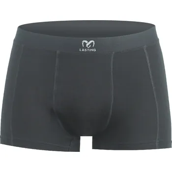 Pánské spodní prádlo Lasting pánské merino boxerky NORO černé - Černá P90 / M / Černá