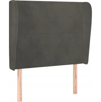 Čelo postele ušák samet tmavě šedá 93x23x118 cm