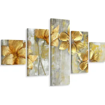 Obraz Vícedílný obraz KVĚTINY 3D dekorace 200x120 cm