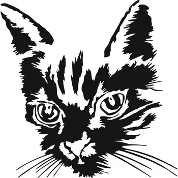 Samolepící dekorace Samolepka na stěnu Drukant W-F019_100K Kočka 100x100 cm černá