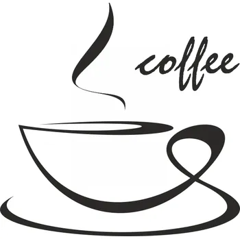 Samolepící dekorace Samolepka na zeď Drukant K022 Káva šálek 100x100 cm černá