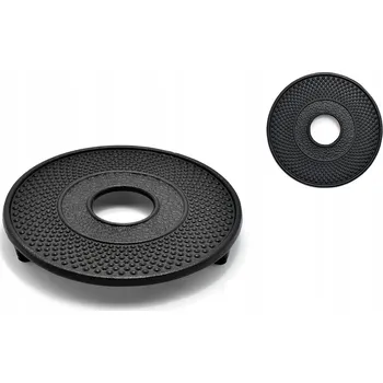 Hrnec Železná litinová podložka pod hrnec, černá, kulatá