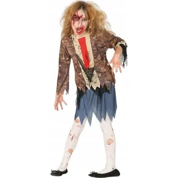 Karnevalový kostým KOSTÝM DÍVKY ZOMBIE PŘEVLEK KOSTÝM HALLOWEEN 128