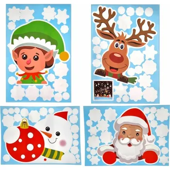 Vánoční dekorace VÁNOČNÍ NÁLEPKY DEKORACE NA OKNO VÁNOČNÍ SNĚHOVÉ VLOČKY 290ks