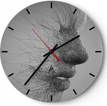 Hodiny Nástěnné hodiny do kuchyně 30x30 Abstrakce Skleněné hodiny do obýváku Tiché