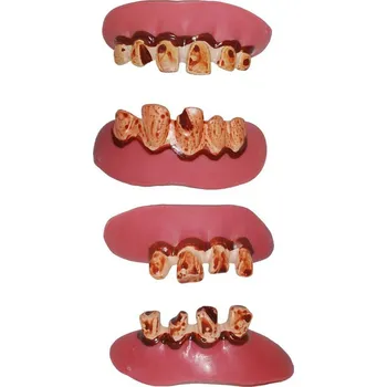 Karnevalový doplněk Funny Fashion Umělé shnilé zuby pro dospělé 4 ks