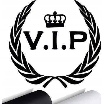 Samolepicí dekorace na vozidlo NÁLEPKA na auto VIP VĚNEC vavřínový KORUNA 14x15