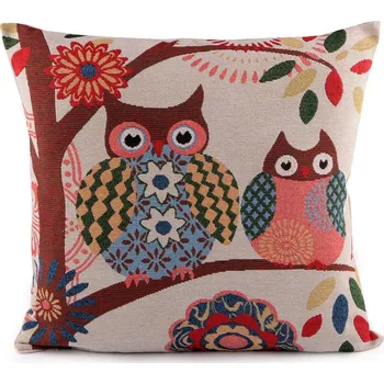 Povlak na dekorativní polštářek Vánoční gobelínový povlak na polštář 46x46 cm Varianta: 12 režná sova, Balení: 1 ks