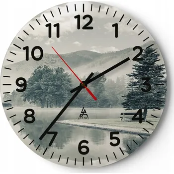 Hodiny Kuchyňské nástěnné hodiny 30x30 Krajina Moderní Skleněné hodiny do obýváku Tiché