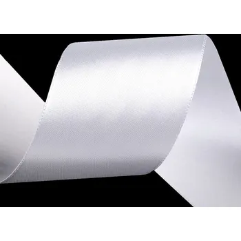 Stuha Atlasová stuha oboulící svazky po 5 m šíře 50 mm Varianta: 100 bílá, Balení: 5 m