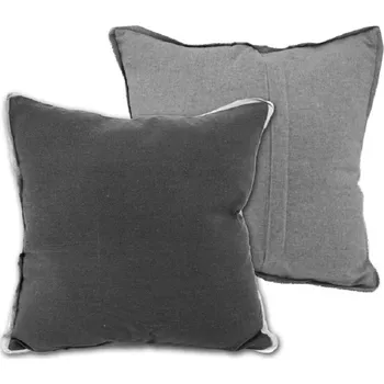 Povlak na dekorativní polštářek HOME ELEMENTS Povlak na polštář s lemem, světle a tmavě šedá z recyklované bavlny