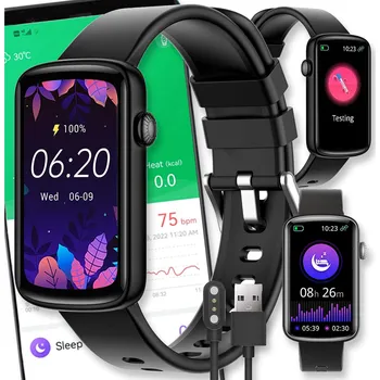 Hodinky CHYTRÉ HODINKY HODINKY MENU PL DÁMSKÉ MĚŘENÍ PULSU ČERNÉ AMOLED SPORTOVNÍ POLSKÉ