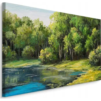 Obraz Obraz na plátně JEZERO v lese 3D malba 40x30