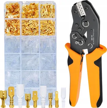 IP kamera Krimpovací kleště SN58B oranžové s nastavitelnou silou krimpování + 600 koncovek