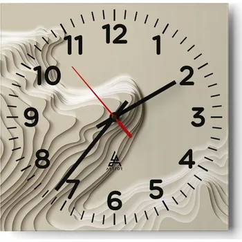 Hodiny Kuchyňské nástěnné hodiny 30x30 Abstrakce Skleněné hodiny do obýváku Moderní Tiché