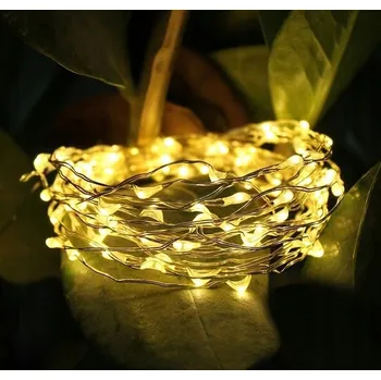 Vánoční dekorace LAMPIČKY MICRO DRÁTEK 50 LED NA TEPLÉ BATERIE