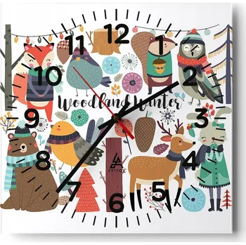 Hodiny Nástěnné hodiny do obýváku 40x40 Pro děti Tiché hodiny na skle Bez hlučný