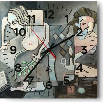 Hodiny Kuchyňské nástěnné hodiny 30x30 Abstrakce Skleněné hodiny do obýváku Moderní Tiché