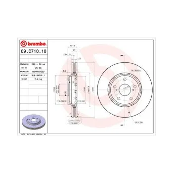 Brzdový kotouč BREMBO 09.C710.11 Brzdový kotouč Doprava Zdarma! Brembo UV-COATED Tři inovace v jednom UV ochrana lesklý kovový efekt a úcta k životnímu prostředí tři mimořádné funkce brzdových kotoučů Brembo UV-COATED Hlavní výhody technologie