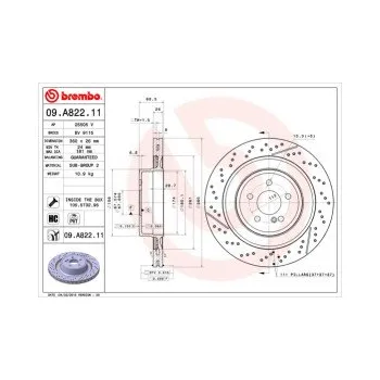 Brzdový kotouč BREMBO 09.A822.11 Brzdový kotouč Doprava Zdarma! Brembo UV-COATED Tři inovace v jednom UV ochrana lesklý kovový efekt a úcta k životnímu prostředí tři mimořádné funkce brzdových kotoučů Brembo UV-COATED Hlavní výhody technologie