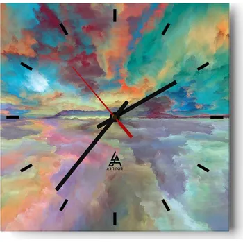 Hodiny Velké nástěnné hodiny 40x40 Abstrakce Skleněné tiché hodiny