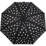 Dámský skládací vystřelovací deštník kapky kouzelný Varianta: 3 černá, Balení: 1 ks