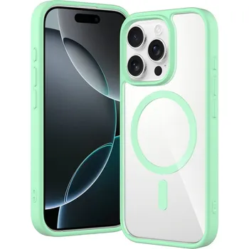 Pouzdro na mobilní telefon JP MagFit Clear MagSafe obal s N52 magnetem, iPhone 16 Pro, zelený