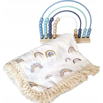 Dětská deka Mušelínová deka Boho s třásněmi Vintage Bavlněná mušelínová deka Velká 100x120