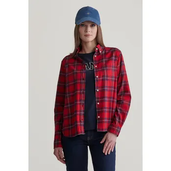 Dámská košile KOŠILE GANT REG CHECKED LT FLANNEL SHIRT RUBY RED
