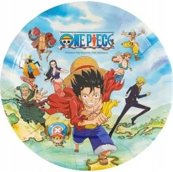Party nádobí PAPÍROVÉ TALÍŘE ONE PIECE JAPONSKÁ MANGA LICENCE 18 CM 8 KS PÁRTY