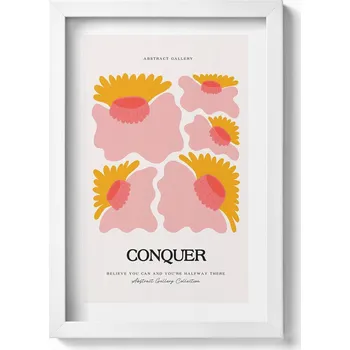 Obraz Dekorativní obraz v bílém rámu do obýváku - Ilustrace rostlin a květin 20x30 cm