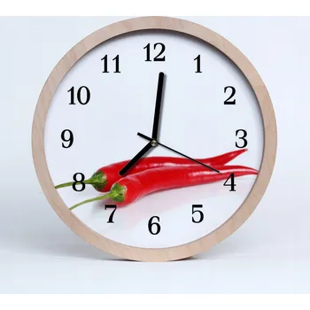 Hodiny Stylové nástěnné hodiny do loftu Paprika Zelenina 20 cm