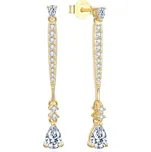 Beneto Exkluzivní pozlacené visací náušnice se zirkony AGUP3300W-GOLD + 2 měsíce na vrácení zboží