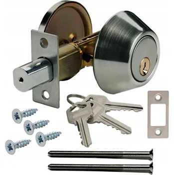 Visací zámek ZÁMEK ZÁSUVNÝ PRO ČÍNSKÉ DVEŘE HORNÍ CHROMOVÝ ZÁMEK 3 klíče sada