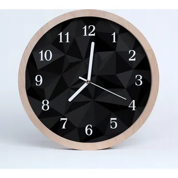 Hodiny Nástěnné hodiny z překližky Tichý chod Vzor 3D Umění 25 cm