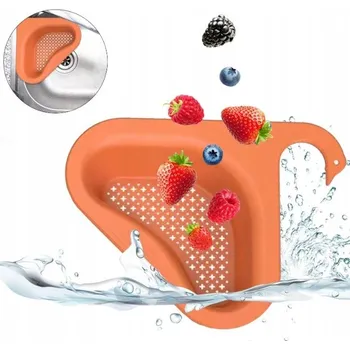 Odkapávač na nádobí ODKAPÁVAČ ROHOVÝ DO KUCHYNĚ NA DŘEZ S CEDNÍKEM