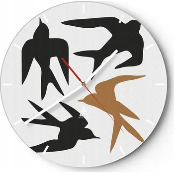 Hodiny Velké nástěnné hodiny 40x40 Boho Skleněné hodiny Kulatý Tiché