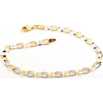 Náramek Dámský zlatý článkový náramek ZLNA876F 19 cm + Dárek zdarma