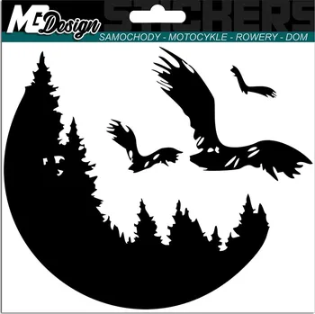 Samolepicí dekorace na vozidlo SAMOLEPKA na auto LES PTAKI FOREST BIRDS 13x15