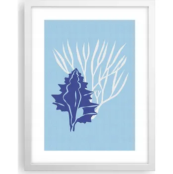 Obraz Obraz plakát v bílém rámu do obýváku 30x40 mušle foto plakáty na zeď