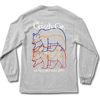 Pánské tričko GRIZZLY triko - Taking A Hike LS Tee (HTHR) velikost: XL