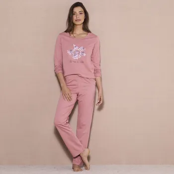 Dámské pyžamo Pyžamo s dlouhými rukávy růžová 50