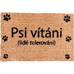 HOME ELEMENTS Rohož z kokosových vláken, Psi vítáni, 40x60 cm