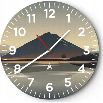 Hodiny Nástěnné hodiny do obýváku 40x40 Ledovec Hodiny na skle Loft Tiché