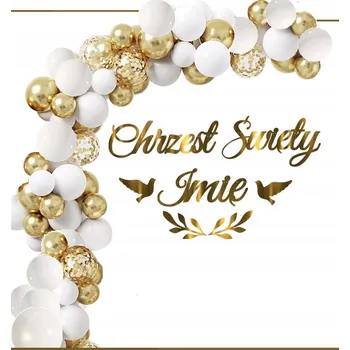 Balónek Balónkový oblouk sada dekorací KŘEST + JMÉNO