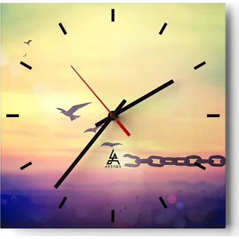 Hodiny Velké nástěnné hodiny 40x40 Abstrakce Skleněné tiché hodiny