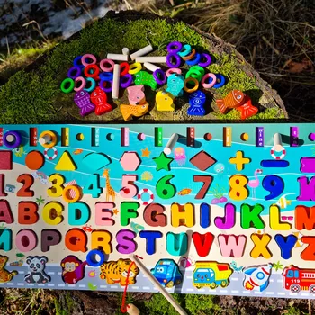 Dřevěná hračka Dřevěná Hračka Montessori Rybičky ryba