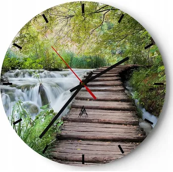 Hodiny Nástěnné hodiny do kuchyně 30x30 Krajina Skleněné hodiny do obýváku Tiché